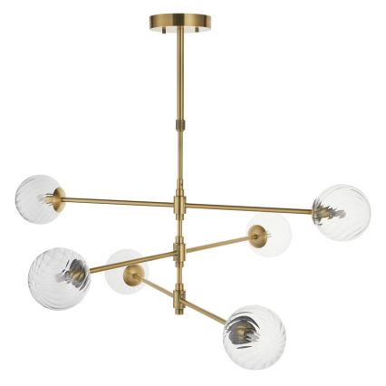 Endon 114039 - Hanglamp aan stang 6xG9/3,2W/230V goud