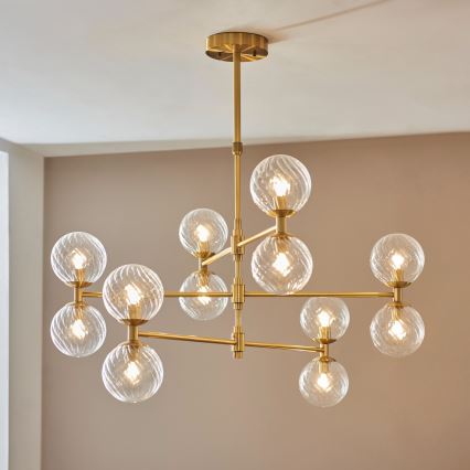 Endon 114041 - Kroonluchter met stang 12xG9/3,2W/230V goud