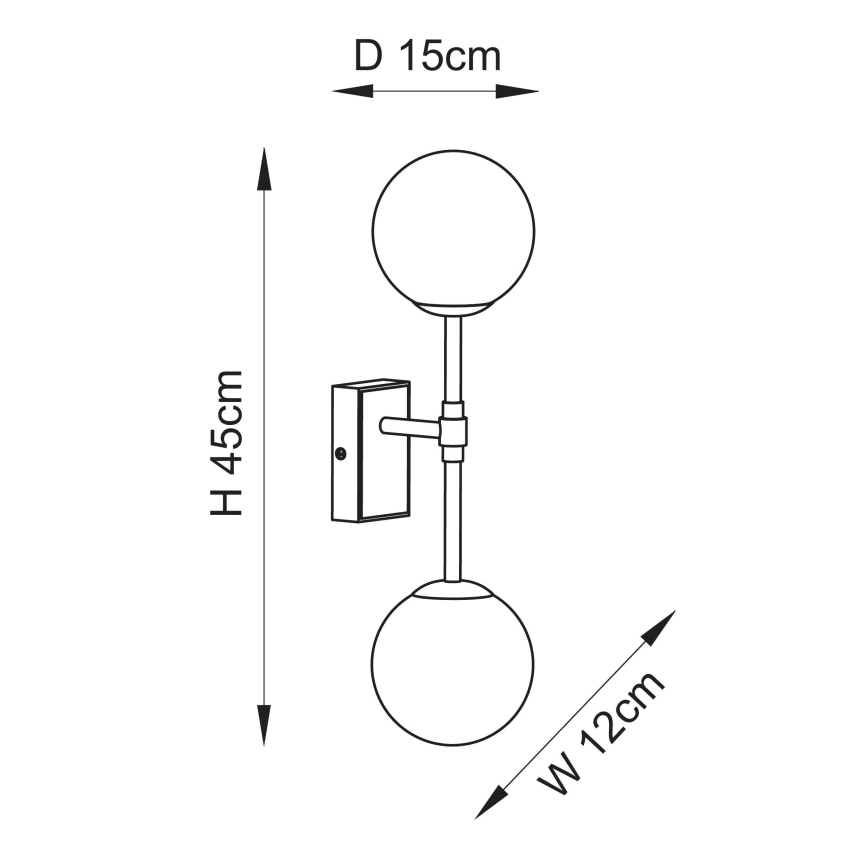 Endon 114042 - Gouden wandlamp 2xG9/3,2W/230V