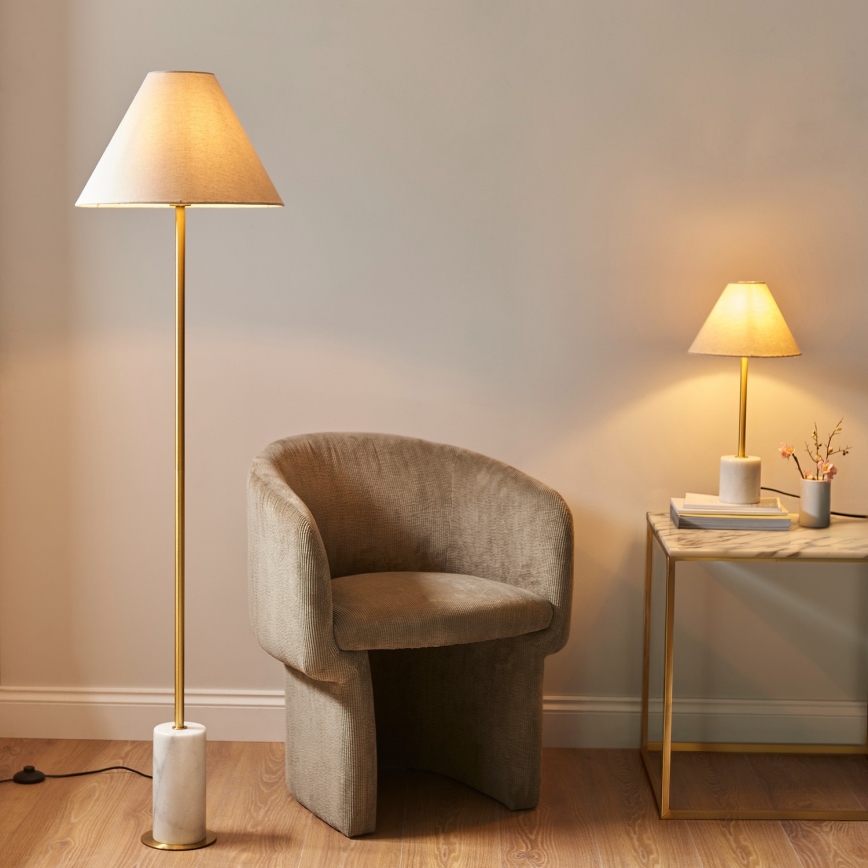 Endon 114209 - Vloerlamp 1xE27/10W/230V beige/goud