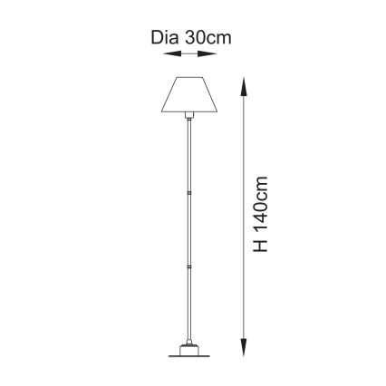 Endon 114785 - LED Dimbare oplaadbare vloerlamp BURLEY LED/1,5W/5V messing/grijs