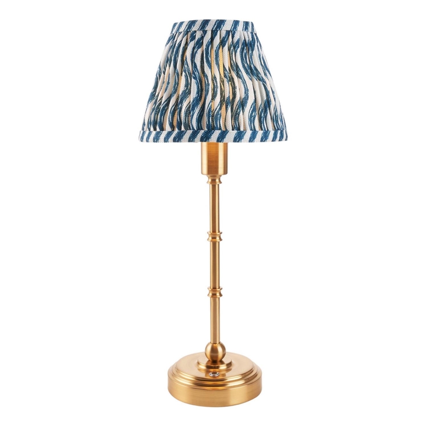 Endon 114796 - LED Dimbare oplaadbare tafellamp BURLEY LED/1,5W/5V 3600 mAh messing/blauw