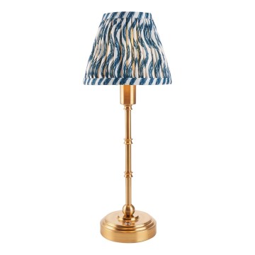 Endon 114796 - LED Dimbare oplaadbare tafellamp BURLEY LED/1,5W/5V messing/blauw