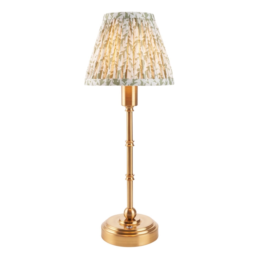 Endon 114800 - LED Dimbare oplaadbare tafellamp BURLEY LED/1,5W/5V 3600 mAh messing/groen