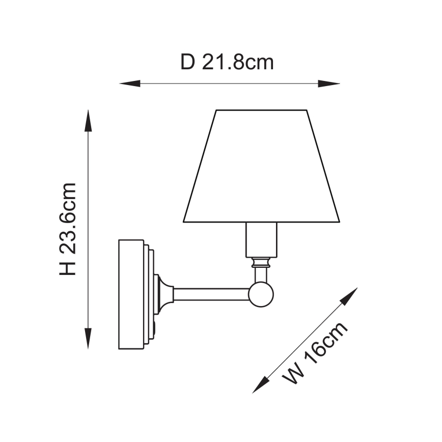 Endon 114827 - LED Dimbaar oplaadbaar wand lamp BURLEY LED/1,5W/5V messing/blauw