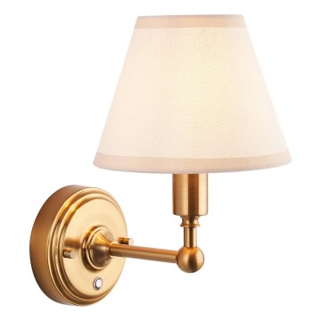 Endon 114830 - LED Dimbaar oplaadbaar wand lamp BURLEY LED/1,5W/5V messing/crème
