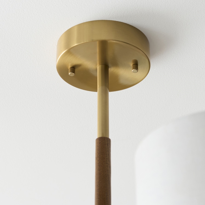 Endon 116993 - Hanglamp met stang HEATHCLIFF 3xE14/7W/230V messing/essenhout