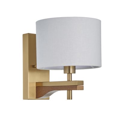 Endon 116995 - Wandlamp HEATHCLIFF 1xE14/7W/230V messing/essenhout