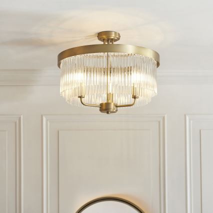 Endon 119109 - Opbouwkroonluchter CLERMONT 3xE14/6W/230V, messing