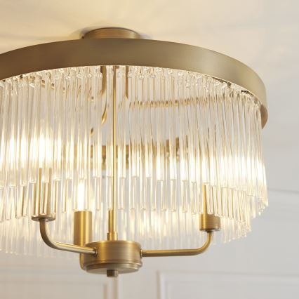 Endon 119109 - Opbouwkroonluchter CLERMONT 3xE14/6W/230V, messing