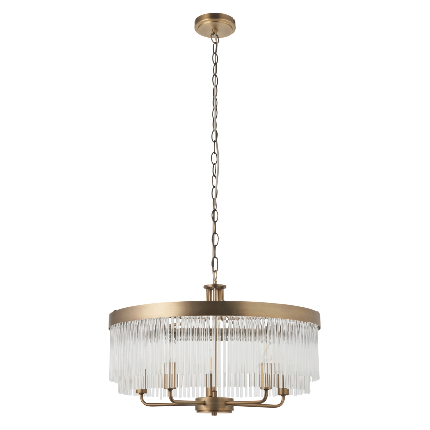 Endon 119110 - Kroonluchter met ketting CLERMONT 5xE14/6W/230V messing