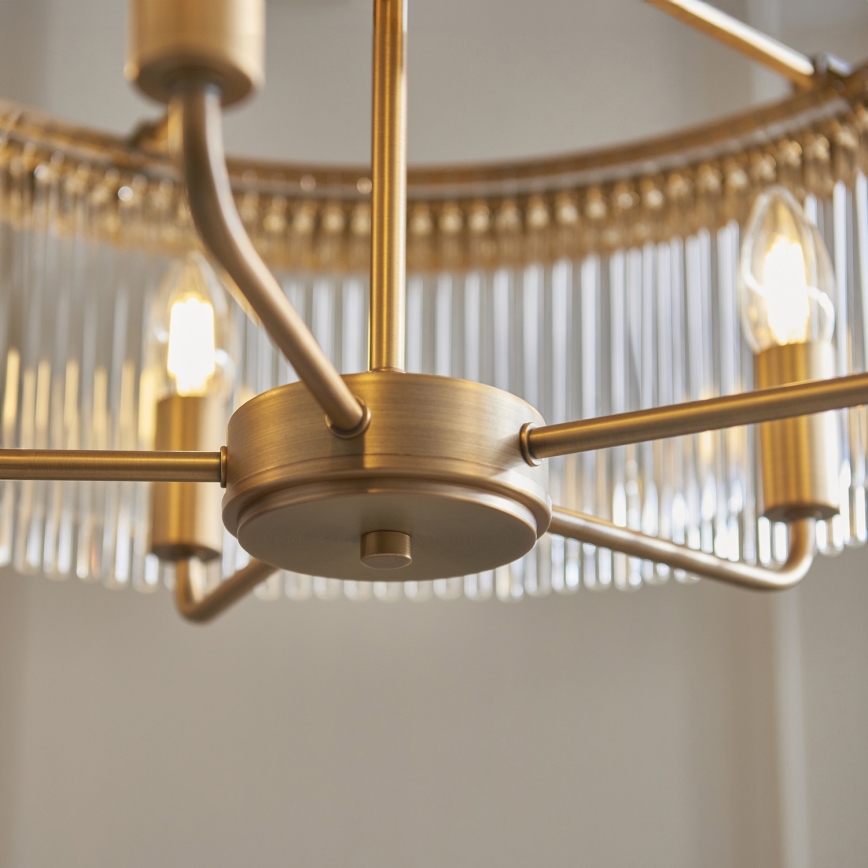 Endon 119110 - Kroonluchter met ketting CLERMONT 5xE14/6W/230V messing