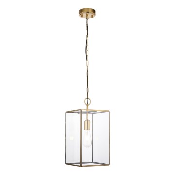 Endon 119141 - Kroonluchter aan ketting HAMMOND 1xE27/10W/230V 21,5x21,5 cm messing