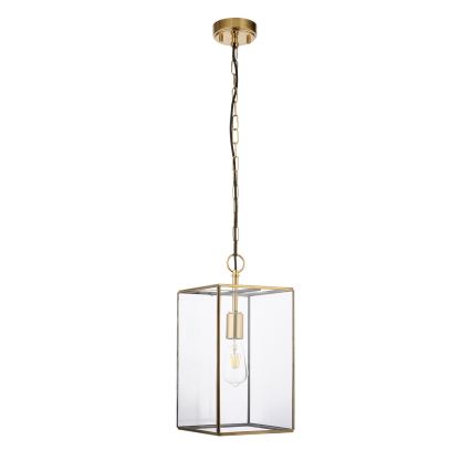 Endon 119141 - Kroonluchter aan ketting HAMMOND 1xE27/10W/230V 21,5x21,5 cm messing