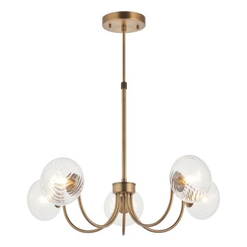 Endon 119210 - Kroonluchter aan stang HAGUE 5xG9/5W/230V messing