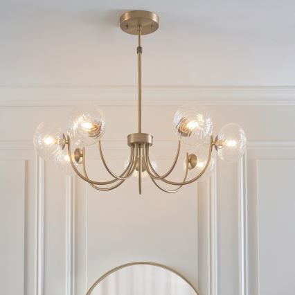 Endon 119224 - Kroonluchter aan kabel HAGUE 7xG9/5W/230V messing