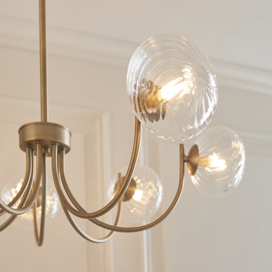 Endon 119224 - Kroonluchter aan kabel HAGUE 7xG9/5W/230V messing