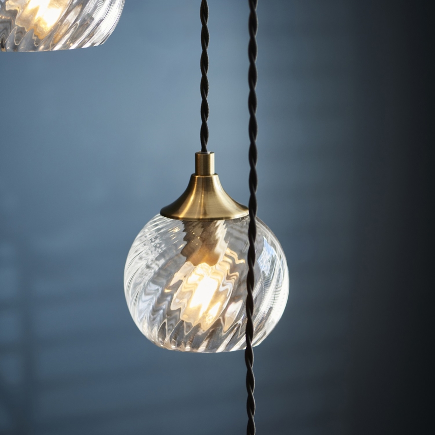 Endon 119435 - Stijlvolle ALLEGRA hanglamp aan kabel, 5xE14/7W/230V, messing