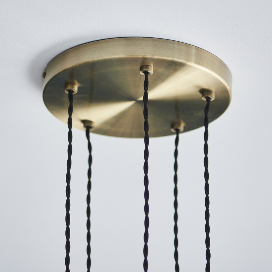 Endon 119435 - Stijlvolle ALLEGRA hanglamp aan kabel, 5xE14/7W/230V, messing