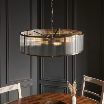Endon 119455 - Kroonluchter met ketting RIDGETON 8xE14/7W/230V mat chroom