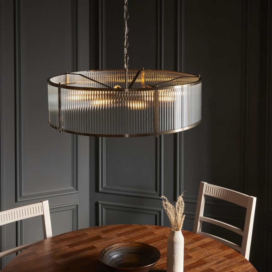 Endon 119455 - Kroonluchter met ketting RIDGETON 8xE14/7W/230V mat chroom