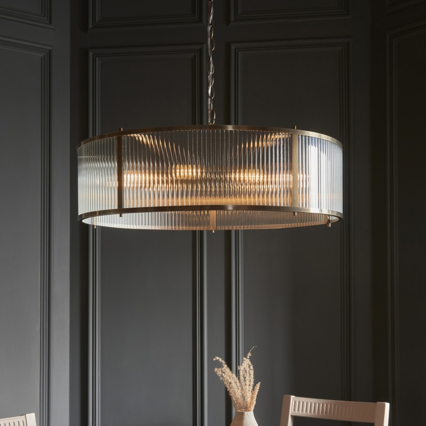 Endon 119455 - Kroonluchter met ketting RIDGETON 8xE14/7W/230V mat chroom