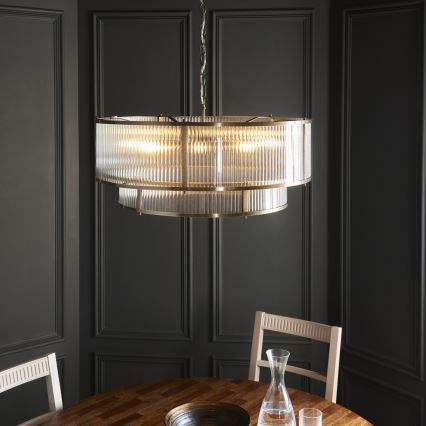 Endon 119456 - Kroonluchter met ketting RIDGETON 8xE14/7W/230V mat chroom