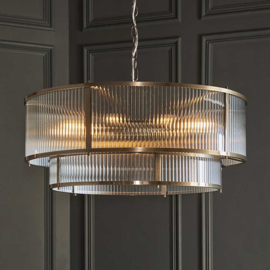 Endon 119456 - Kroonluchter met ketting RIDGETON 8xE14/7W/230V mat chroom