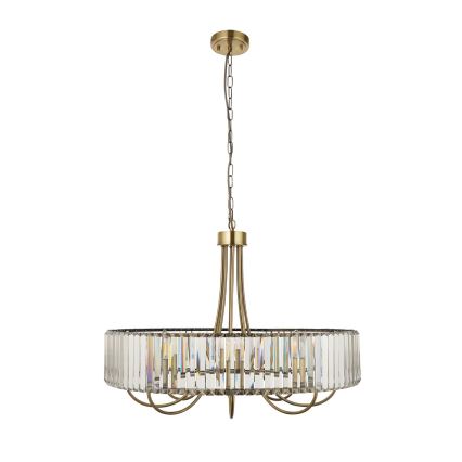 Endon 119611 - Kroonluchter aan ketting VISCONTI 8xE14/6W/230V messing