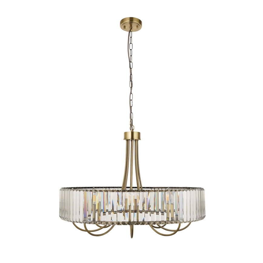 Endon 119611 - Kroonluchter aan ketting VISCONTI 8xE14/6W/230V messing