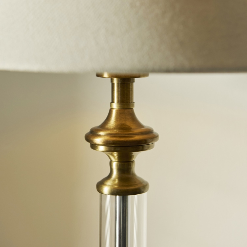 Endon 119972 - Tafellamp AVEBURY 1xE27/10W/230V messing/grijs