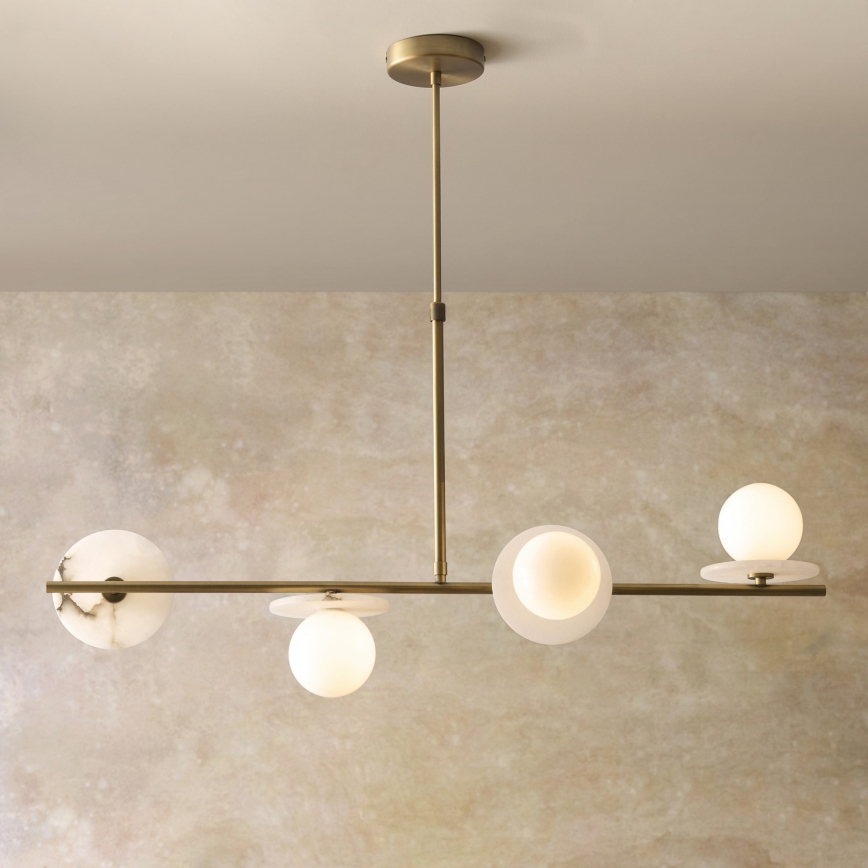 Endon 120038 - Hanglamp met stang CERCHIO 4xG9/5W/230V messing