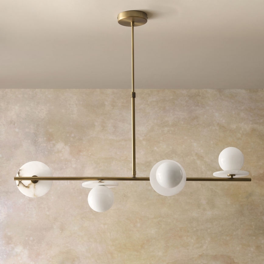 Endon 120038 - Hanglamp met stang CERCHIO 4xG9/5W/230V messing