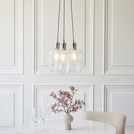 Endon 120644 - Hanglamp met snoer 3xE27/10W/230V glanzend chroom