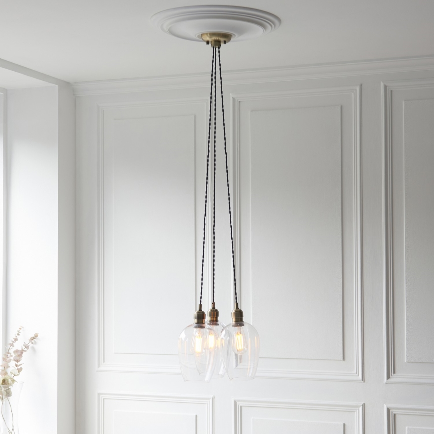 Endon 120648 - Hanglamp aan kabel 3xE27/10W/230V messing