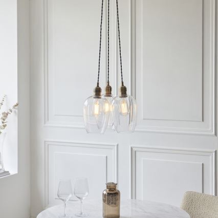 Endon 120648 - Hanglamp aan kabel 3xE27/10W/230V messing
