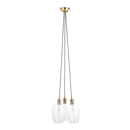 Endon 120648 - Hanglamp aan kabel 3xE27/10W/230V messing