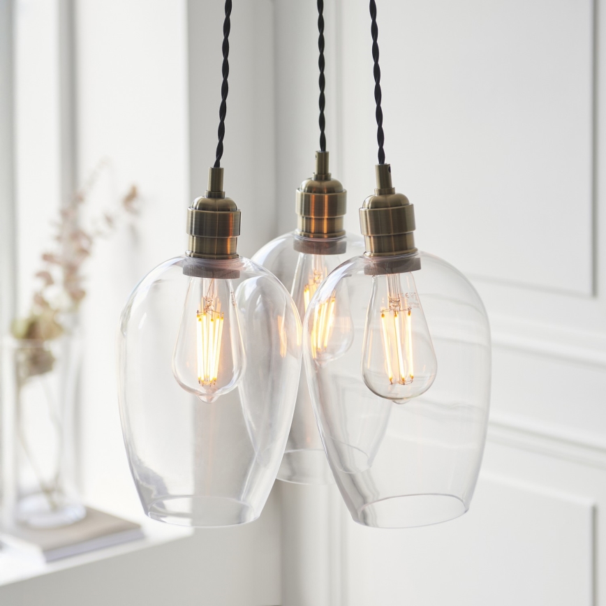 Endon 120648 - Hanglamp aan kabel 3xE27/10W/230V messing