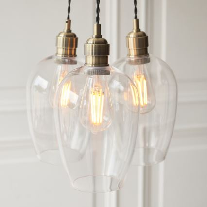 Endon 120648 - Hanglamp aan kabel 3xE27/10W/230V messing