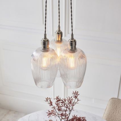 Endon 120652 - Pendellamp aan kabel 3xE27/10W/230V glanzend chroom