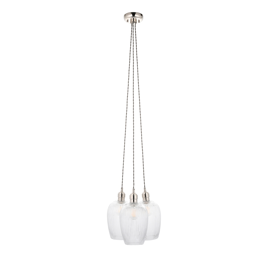 Endon 120652 - Pendellamp aan kabel 3xE27/10W/230V glanzend chroom
