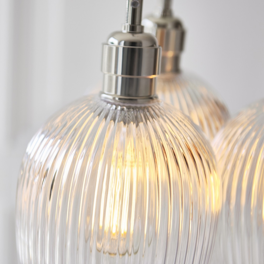 Endon 120652 - Pendellamp aan kabel 3xE27/10W/230V glanzend chroom