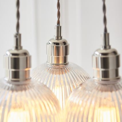 Endon 120652 - Pendellamp aan kabel 3xE27/10W/230V glanzend chroom