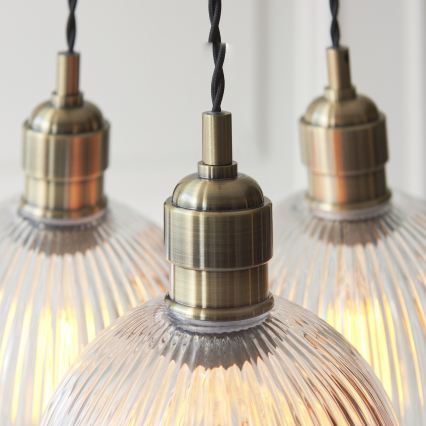 Endon 120656 - Hanglamp aan kabel, 3x E27/10W/230V, messing