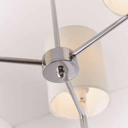Endon 56642 - Hanglamp met vaste pendel BRIO 3xE14/40W/230V glanzend chroom/wit