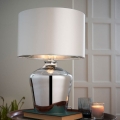Endon 61198 - Tafellamp WALDORF 1xE27/10W/230V glanzend chroom/wit