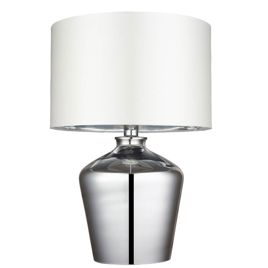Endon 61198 - Tafellamp WALDORF 1xE27/10W/230V glanzend chroom/wit