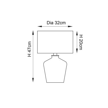 Endon 61198 - Tafellamp WALDORF 1xE27/10W/230V glanzend chroom/wit