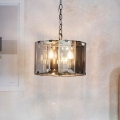 Endon 61281 - Kroonluchter aan ketting CLOONEY 4xE14/40W/230V zwart/rookglas