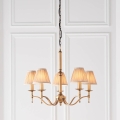 Endon 63627 - Kroonluchter aan ketting STANFORD 5xE14/40W/230V messing/beige